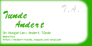 tunde andert business card